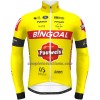 Completo Maglia ML + Pantaloncino con bretelle ML 2022 Bingoal Pauwels Sauces WB Giallo Neon Rosso